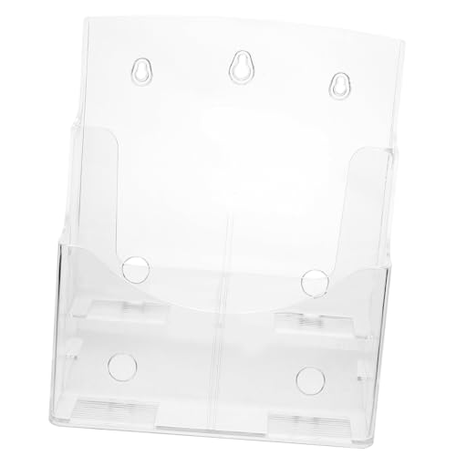 SOLUSTRE Transparenter Wandregal Ordner aus Acryl Dokumentenhalter für Büro Praktischer Prospektständer zur Aufbewahrung von Broschüren Magazinen und Berichten Platzsparend und