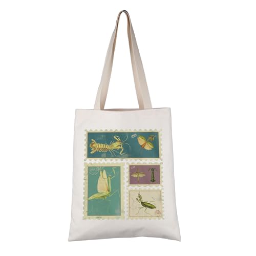 Bolso tipo tote con estampado de mantis religiosa, regalo para amantes de la entomología y el medio ambiente miniatura 1