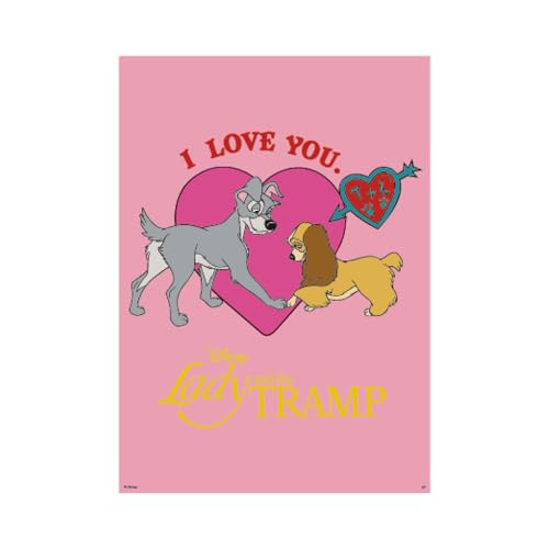 Sticker Disney La Belle et le Clochard motif affiche coeur par Small Planet