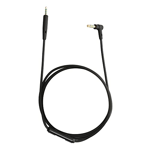 kwmobile Headphone Cable for JBL E30 / E50 / E55BT / E65 BTNC/Live 500BT / Tune 600 BTNC/Live 650 BTNC - 150cm Replacement Cord with Microphone + Volume Control - Black