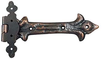 Adonai Hardware "Adonijah" Antique Cast Iron Strap T Hinge (7.9" X 2 Pack, Antique Copper) For Barn Doors, Gates, Kitchen Cabinets, Sheds, Wooden Box, Furniture, Cedar Chest And Trunks #TOP2