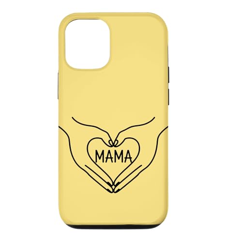 �C�G���[ - Mama Heart Hands �~�j�}���X�g���C���A�[�g �� �X�}�z�P�[�X iPhone 12/12 Pro �p