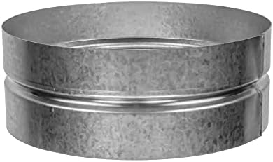 6" Inch / 150mm Metal Vent Duct Connector - Vent Extension - Galvanized Metal Pipe Connection - 6 Inch Dryer Vent Coupler - Metal Drier Pipe Coupling - Rigid 6In Metal Hose Extension