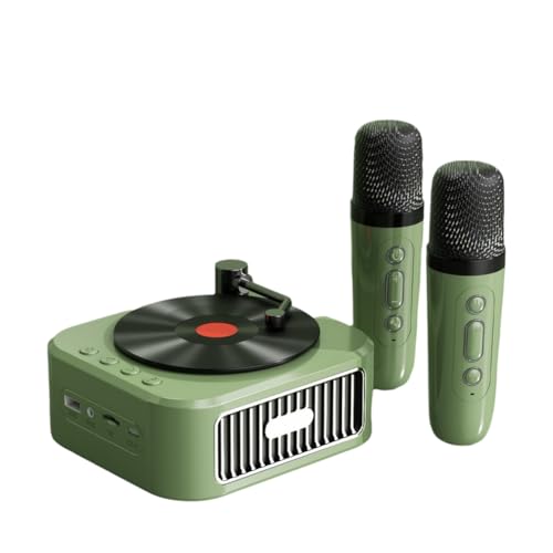 Feriany - Altavoz Bluetooth 5.3 retro con 2 micrófonos portátiles Bluetooth altavoz de estilo fonógrafo del siglo 18 sonido estéreo de 360° vinilo Record C
