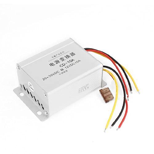 Imported DC 24V to 12V 10A Silver Tone Metal Power Transformer-image-6
