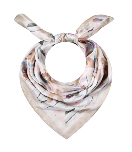 Majea - Kleines quadratisches Halstuch aus imitierter Seide 70cm x 70cm Kopftuch Bandanas Schals (880071) (beige 10)