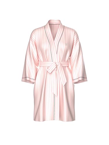 Victorias Secret Short Satin Piped Robe Pretty Blossom Iconic Stripes XS/S