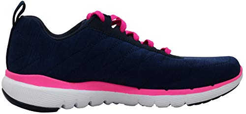 Skechers Skechers Women's Flex Appeal 3.0-Insiders Navy/Hot Pink Sneaker 6 W US