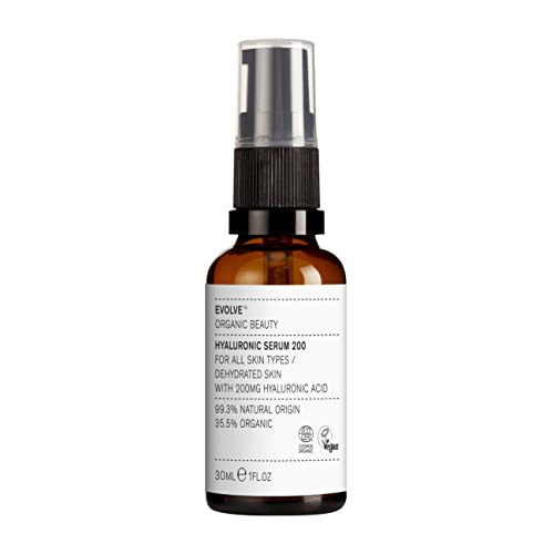 Evolve Organic Beauty Hyaluronic Serum 200 l Organic Hyaluronic Acid Serum - Suitable for All Skin Types (30ml)