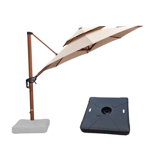 Purple Leaf 10ft Outdoor Umbrella With Base
