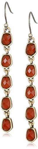 Lucky Brand Gold and Red Drop Earrings