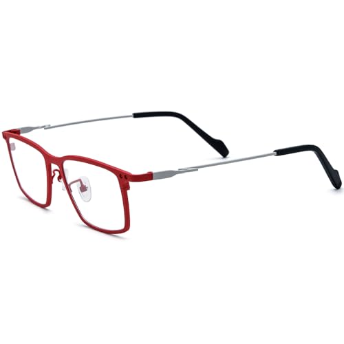 Image of FONEX Pure Titanium Glasses Frame Men Square Magnet Clip On Eyeglasses with Polarized Lens