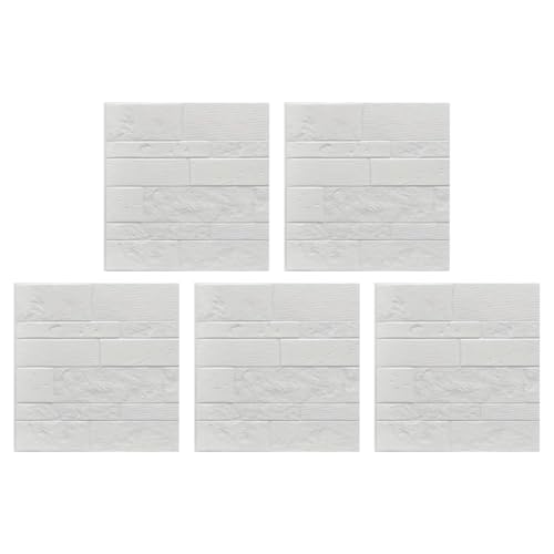 Pegatinas de pared 3D impermeables lavables en blanco paneles autoadhesivos de espuma 2