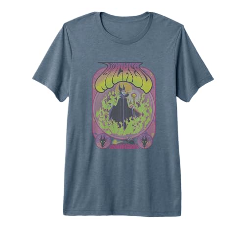 T-shirt Maleficent Disney premium en coton doux avec impression graphique vintage seventies