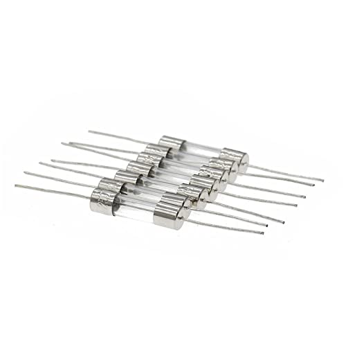 Fusible axial en verre 250V tube de rechange rapide 5x20mm avec fil de plomb F0.5A 100pcs