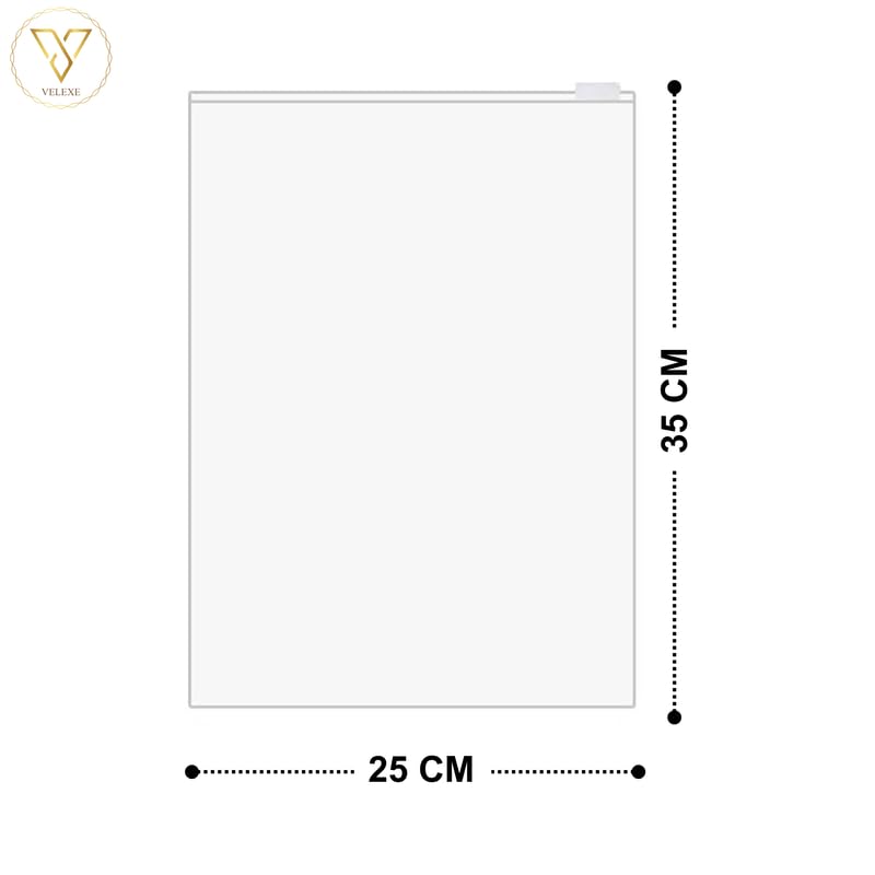 Image of Frosted Zipper Storage Bags with Air Hole - Pack of 50 (25cm*35cm) | Durable, Multipurpose & Reusable Transparent Zip Lock Bags for Clothes, Travel, Packing & Organizing