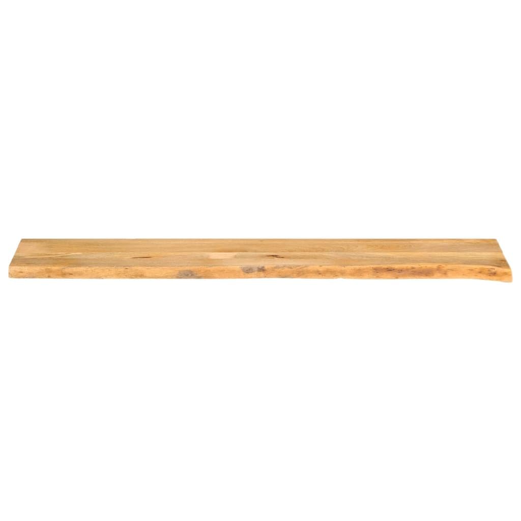 Massive Mango Holzplatte 180x30x2,5 cm mit Naturkante, vielseitige Tischplatte für Esszimmer, Küche, Büro, Werkstatt, Ersatzplatte, robuste Oberflächen, ideal für Möbelbau, Arbeitsplatte