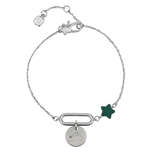 THUN - Bracciale con stella e pendente 'Bilancia'- metallo e ceramica - Collezione Dedicato a te - 16 + 3 cm
