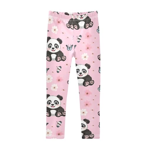 Cute Pandas Girls' Leggings Toddler Doodles Butterfly Kids Yoga Pants Dance Active Tights 4T