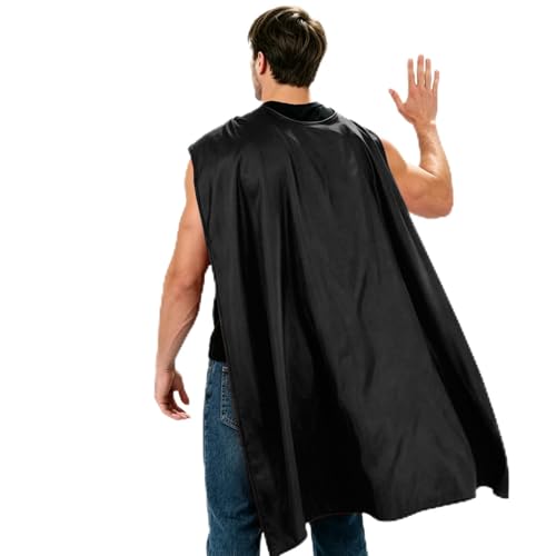 Consejos para Comprar Antifaz batman los mejores 10. 43 Maklulu Capas y máscaras de superhéroe para Adultos, Capas de Vampiro de Halloween, Disfraz de superhéroe, Negro -, Estándar
