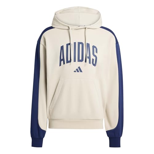 adidas Herren Collegiate Fleece Hoodie, Wonder Alumina/Dark Blue, 3XL