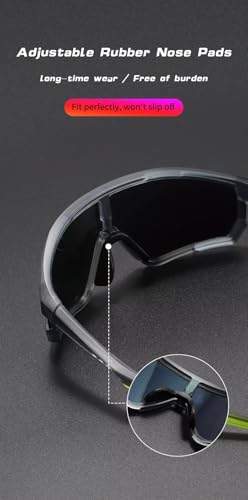 Image of Hero Black Polarized Sports Sunglasses for Men & Women | UV400 Protection | Wraparound Driving, Cycling, Running Shades | Anti-Glare Unisex Eyewear