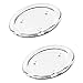 Balacoo 2Pcs Clear Candle Plate Round Glass Pillar Candle Holder Trays Tealight Trivet Candlestick Aromatherapy Candle Container Desktop Centerpiece