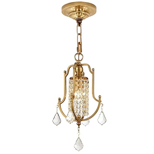 Chandelier cristal cuivre pur E14 suspension plafonnier de luxe pour salon européen