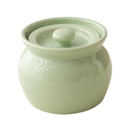 Vnook Ceramic pot, small ceramic casserole, ceramic casserole for home, ceramic casserole dish with lid, multifunctional earthenware pot, suitable for restaurant stews(Green)