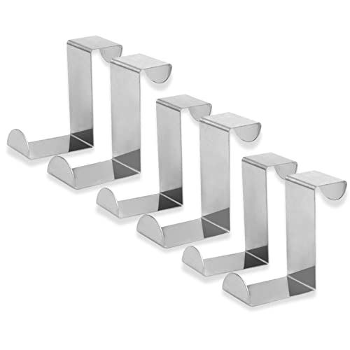 SYGA Over The Door Rack Heavy Duty Reversible Brushed Stainless Steel Hook...