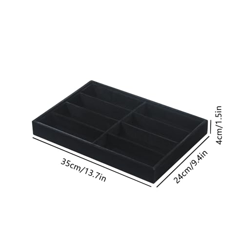 Image of Coward Sunglass Organizer, Black Velvet Glasses Trays, Eyeglasses Watches Jewelry Display - Men Women (8 Grids)