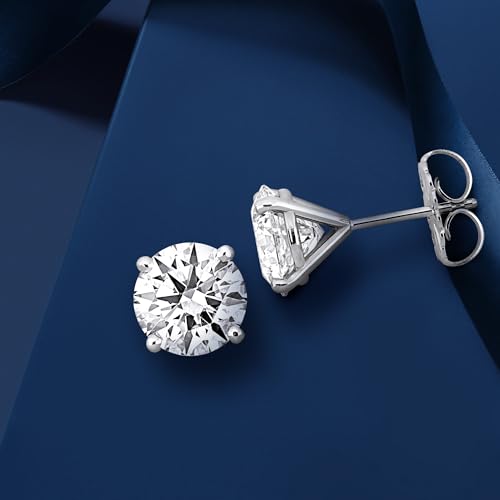 Image of Lab-Grown Diamond Stud Earrings With Unique laser engraved Diamond ID, Set In Platinum, White Gold or Yellow Gold - D Color, VVS2 Clarity, IGI Certified Lab-Grown Diamonds - Available in 1 to 5 CTTW