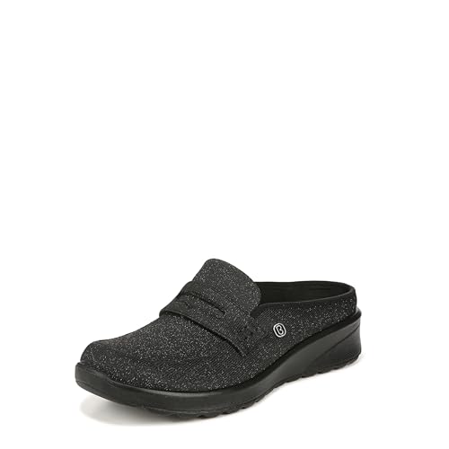 BZees Women's Georgia Slip On Washable Comfort Loafer Mule Black Sparkle 10 W