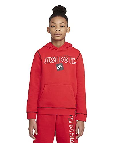 Nike Sportswear JDI Big Kids' (Boys') Pullover Hoodie (Large, University Red/Black)