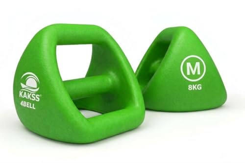 Image of Kakss 4BELL Multipurpose Gym Equipment 4-in-1 Dumbbell, Kettlebell, Push-Up Bar & Med Ball, Compact Home Workout Tool for Men & Women,(ONE PIECE) (8kg Green)
