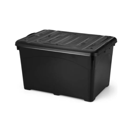 Caixa Organizadora 95 Litros Com Rodas e Travas na Tampa-Container Reforçado- Com Rodas para Mover e Tampa com Trava para Proteger