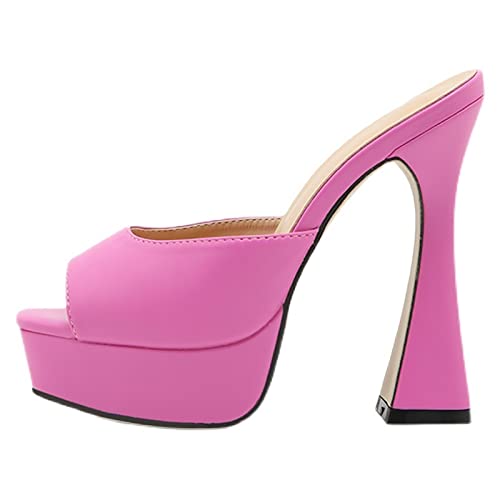 Mules à talons blocs d'été pour femmes avec orteils ouverts