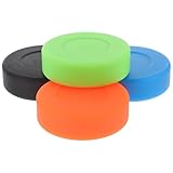 GARVALON 4 Stück PVC Eishockey Trainingspucks Leicht Reibungsarm Rollschuh Übungspucks für Jugendliche Erwachsene Outdoor Hockeyzubehör