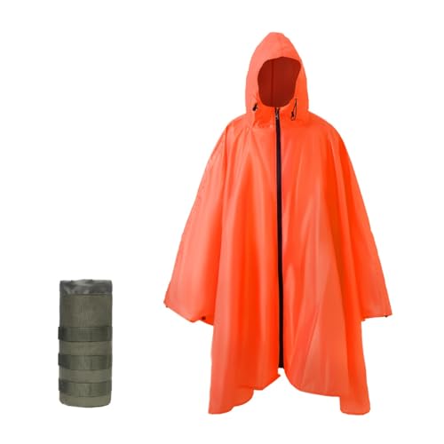Plus Size Adult Rain Poncho with Hood and Zipper, Poncho Para Lluvia, Tactical Ponchos Adult For Camping, Hiking