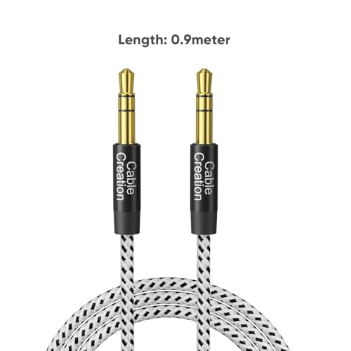 Cable auxiliar Jack 3.5mm macho a macho 0.9+1.8 m miniatura 2