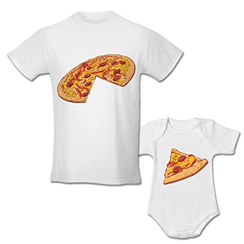 Coppia T-Shirt Papà e Body Neonato PERSONALIZZABILE Padre Figlio A tutto Latte (per il momento) & Birra - Idea Regalo papà