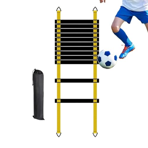 Generisch Escalera de entrenamiento – Dispositivo de fitness portátil para casa y de viaje | Escalera de velocidad de trabajo de pies | para atletas, atletismo, hockey, tenis, bádminton