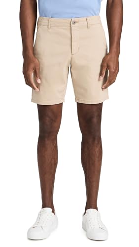 PAIGE Men's Phillips Shorts in Stretch Sateen 8'', Khaki, 40
