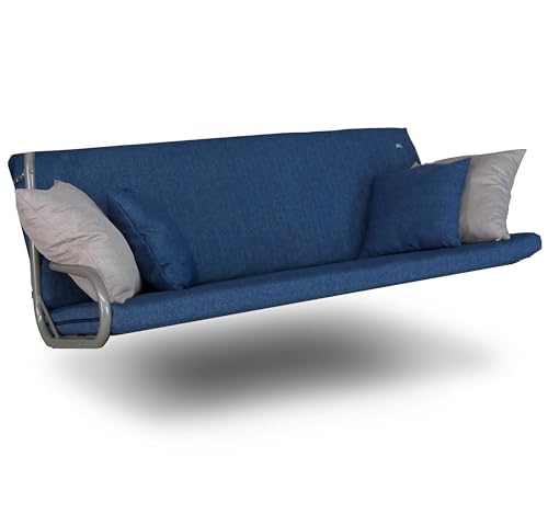 ANGERER Freizeitmöbel GmbH Hollywoodschaukel Auflage Drift Smart - passend für viele 3-Sitzer Hollywoodschaukeln - Schaukelauflage Made in Germany (Blau)