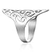 925 Sterling Silver Large Long 30MM Filigree Swirl Ring - Size 6