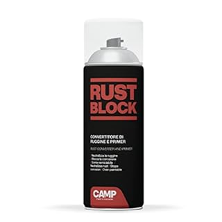 CAMP Rust Block Convertiruggine e Primer - Convertitore Ruggine Spray Pronto all'Uso, Antiruggine Impermeabile Ideale per Ripristinare Superfici in Ferro e Acciaio - Azione Rapida e Protettiva, 400 ml