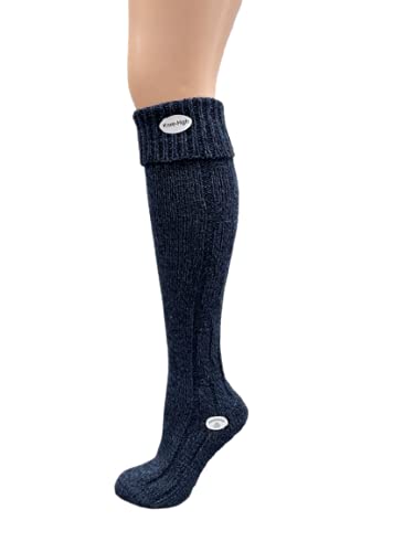 Sierra Socks Women's Thick Hiking Wool Socks (Navy, Large)