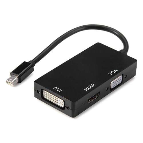 Mini Display Port to HDMI/VGA/DVI D Adapter – Male to Female, 3 Output Ports, Easy to Use