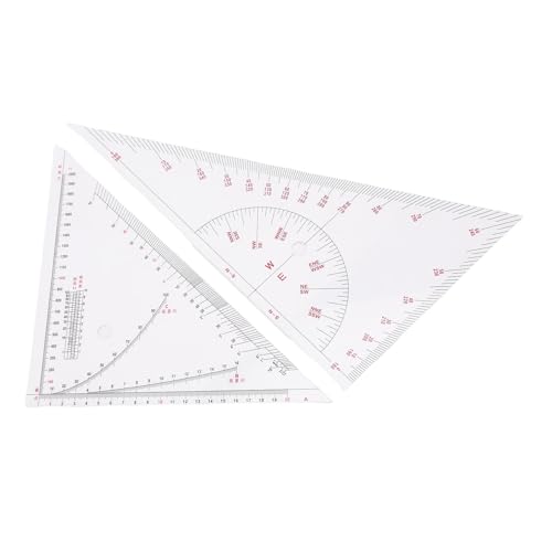 Cemaystic 船図描画用三角定規 アクリル製 405mm ? 透明性で測定位置を確認しやすく ナビゲーションやマッププロットに適した高硬度定規