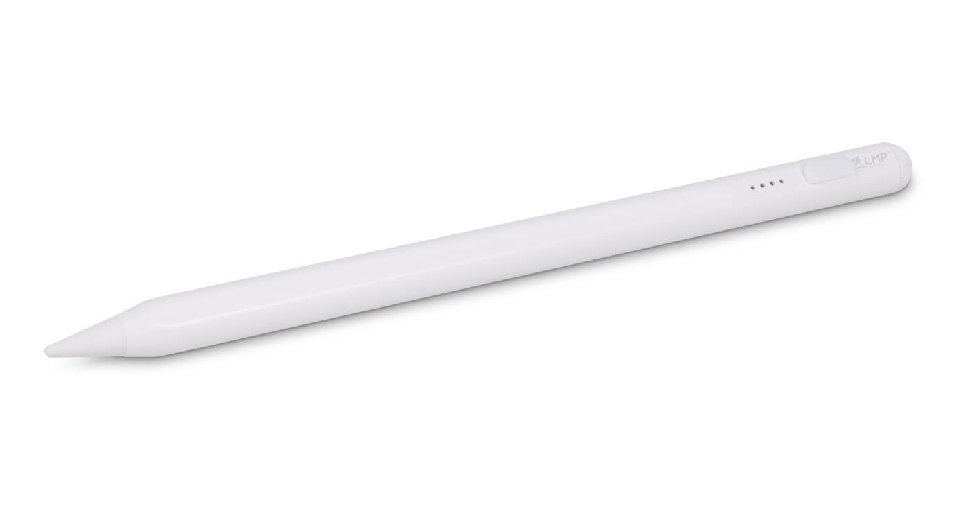 LMP DigiPen compatibile con iPad - Palm Rejection, Sensibilità Tilt, Magnetico, Senza Bluetooth, 14h Autonomia, Led Batteria, 2 Punte di Ricambio, Cavo USB-C Incluso – Bianco